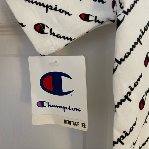 NWT Champion Diagonal Script Tee - White - Picture 4 of 4